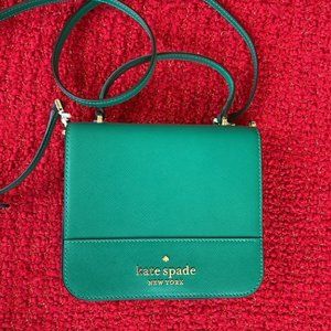 Kate Spade Staci Square Crossbody Saffiano Leather Wintergreen